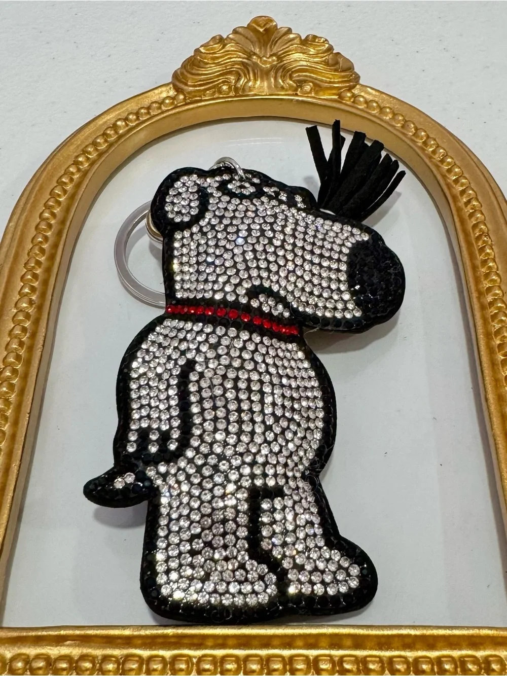 New Rhinestone Brian Griffin - Black, Silver & Red Keychain